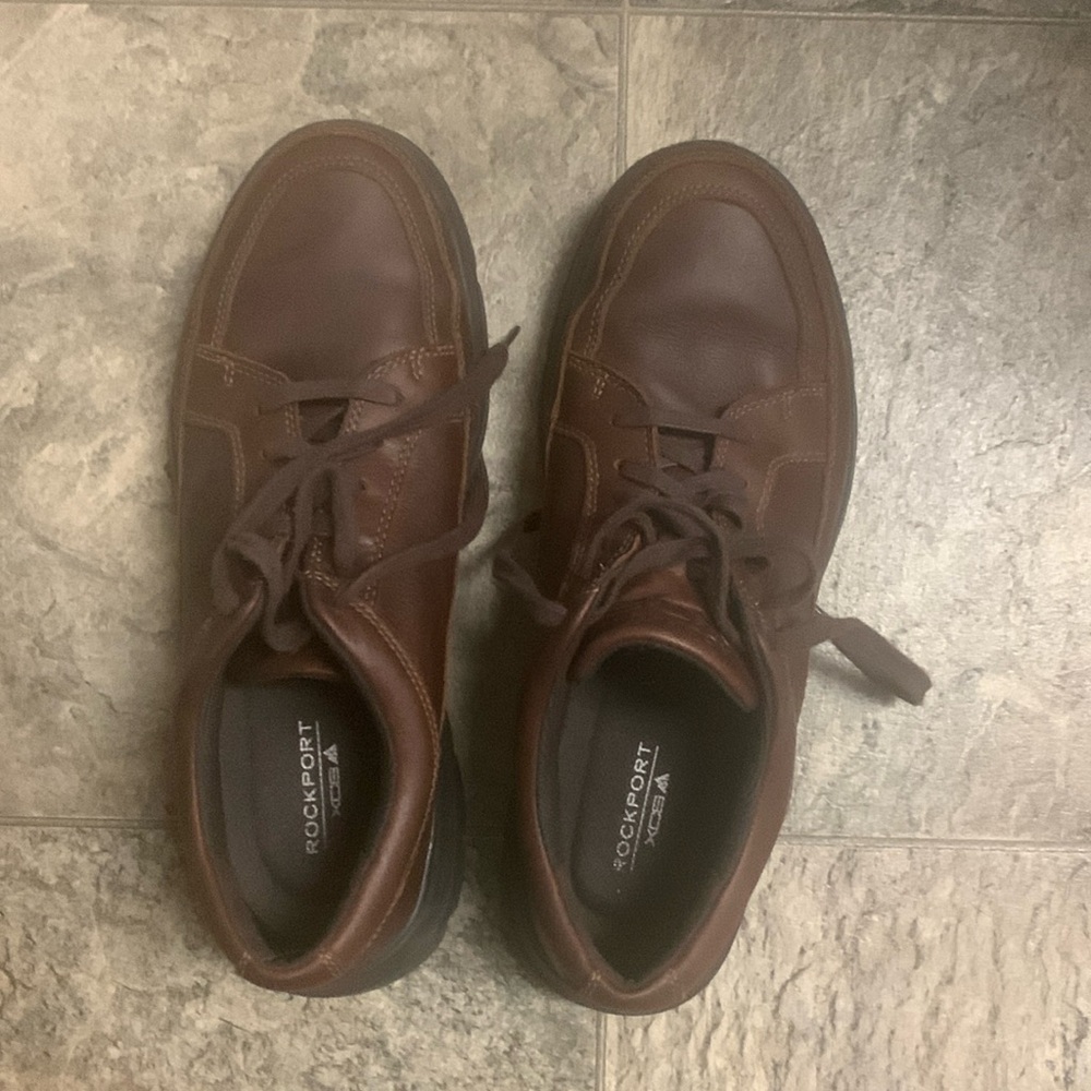 ROCKPORT Brown Men's Leather Junction Point Casual Oxfords size 9